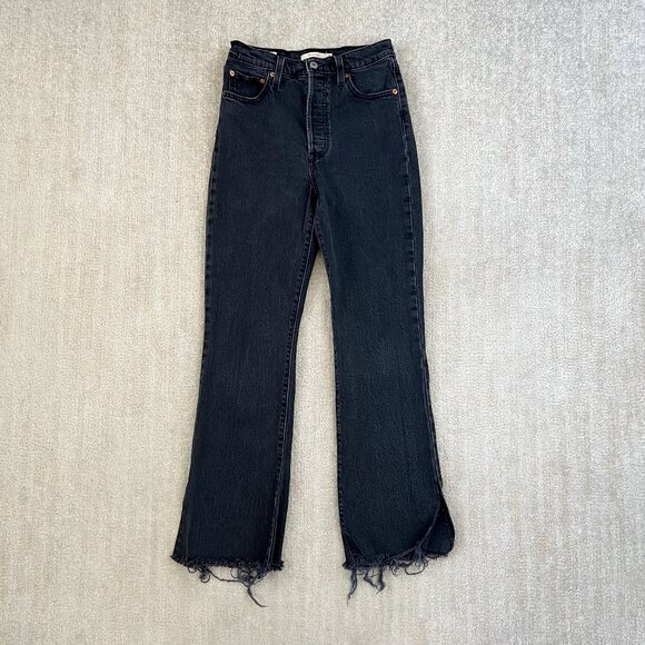 Levi's Premium Ribcage Bootcut Button Fly High Rise Jeans 26 - Picture 1 of 11